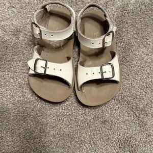 Salt Water Sandals- White Buckle Sandals